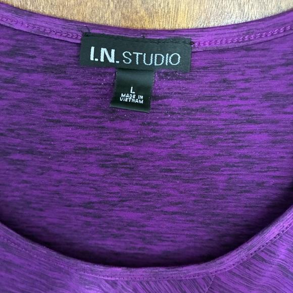 I.N. Studio Purple Layered Ruffle Tee - Picture 2 of 5